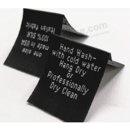 Custom logo center fold woven label for Garment