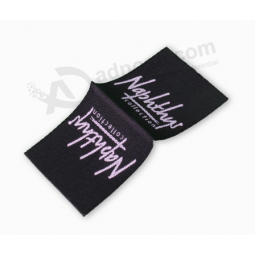 High density satin centerfold woven clothing labels