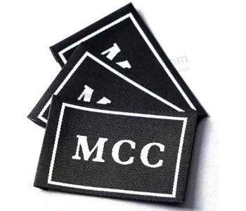 Wholesale custom embossed woven labels for t shirt