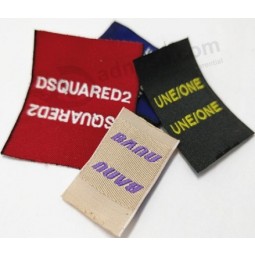 Folded iron on neck woven label for garment
