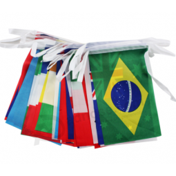 Custom Polyester Hanging World National Bunting String Flags