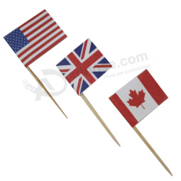 Mini bandera de palillo de Canadá para la d生态ración de fruTas