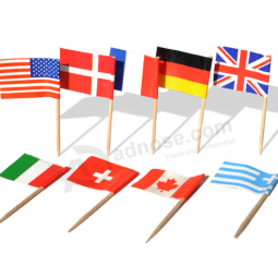 пользовательский деревянный палочка мини-швейцарский зубочисткий флаг