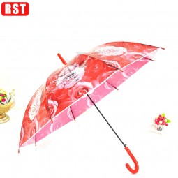 뜨거운 판매 투명 투명 포로 장미 디자인 우산