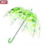 Brand new fashion dome clear umbrella green leaves transparent apollo umbrella 3OHTNK parapluie Elparaguas der schirm