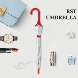 New waterproof adult plastic transparent clear umbrella for wholesale low price with your logo