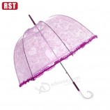 Regenschirm-späTesTer EnTwurf des heißen VerkaufsdamenspiTzeschirms TransparenTer HochzeiTsregenschirm