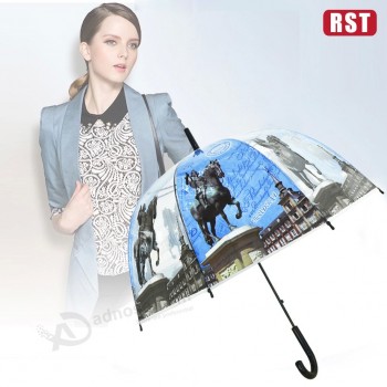 2018 신제품 디자인 투명한 똑 바른 거품 우산