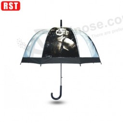 Pas cher parapluie droiT clair imperméable à l'eau promoTionnel poe plasTique parasol