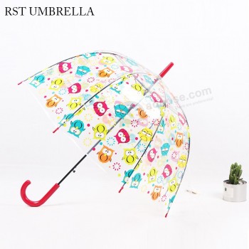 Inovação 2018 poe/Pvc novo design coruja clara bolha guarda-chuva