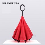 Plain color c shape handle automatic hail protection car umbrella with your logo