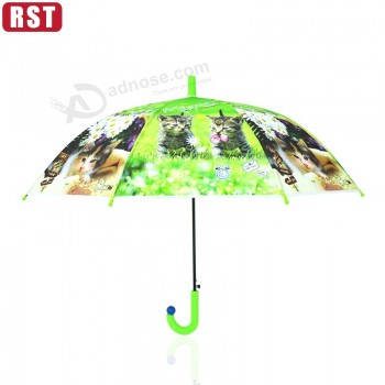 El paraguas promocional baraTo del niño 3d embroma la blanco animal de los paraguas