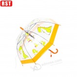 High quality auto open POE material clear cartoon small kids umbrella for child with your logo