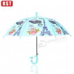 圣诞礼物廉价促销儿童伞埃菲尔铁塔孩子遮阳伞透明晴雨伞