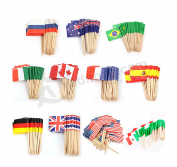 Factory Wholesale Food Picks Toothpick World Country Flags