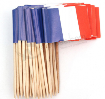 Billig Großhandel Mini Zahnstocher Frankreich Flagge für Bar