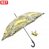 Gummi coaTedc leopard spiTze winddichT gerade regen geTriebe regenschirm xiamen regenschirm