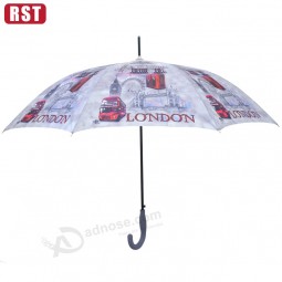 Good quality auto open heat transfer straight LONDON style umbrella with your logo