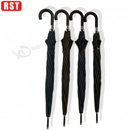 Wholesale Promotional striped classic business straight 10 ribs rain umbrellas with your logo