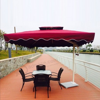 Customized logo standard size fringe adjustable outdoor home & garden umbrella with high quality