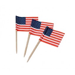 Wholesale Bamboo USA Flag Toothpicks for Cupcake