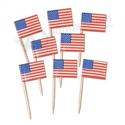 Printed Paper Mini National Flags with Toothpick