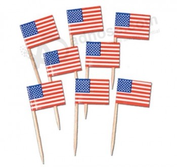 Bedruckte Papier Mini Nationalflaggen mit Zahnstocher