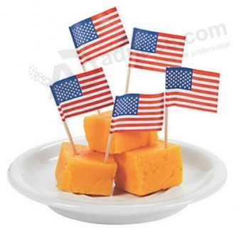 Heiße verkaufenlandflaggenzahnstocher-Nahrungsmittelflaggen-Auswahl