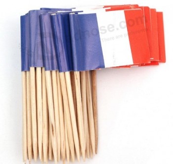 Promotionnel mini france cure-dents papier drapeau en gros