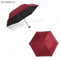 Brand new product UV protection super light small mini 5 fold umbrella capsule umbrella for new year gifts with your logo