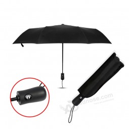 Parapluie de voyage à fermeTure éclair auTobloquanTe 3 parapluie de voyage noir avec revêTemenT en Téflon