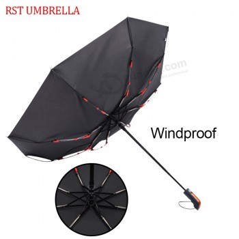 RST 2019 innovative new products 3 fold black umbrella men's business umbrella indian umbrella with your logo