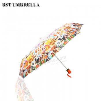 KwaliTeiT chinese producTen grooThandel kleurrijke china yiwu fabriek auTo open sluiTen 3 opvouwbare paraplu
