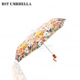 Quality chinese products wholesale colorful china yiwu factory auto open close 3 folding umbrella with your logo