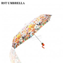 Quality chinese products wholesale colorful china yiwu factory auto open close 3 folding umbrella with your logo