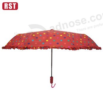 베스트 셀러 꽃 레이스 디자인 3 접는 꽃 모양 우산