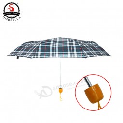 PromoTionele polyesTer maTeriaal vrouwelijke draagbare drie opvouwbare honkbal paraplu