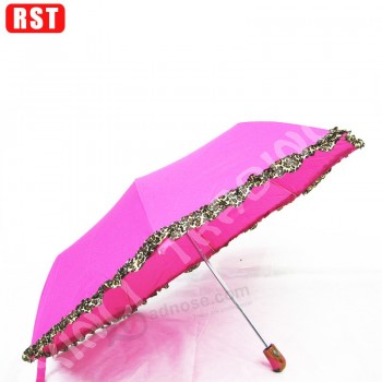 ветрозащитный модный дешевый 3-кратный рекламный зонт с зонтиком