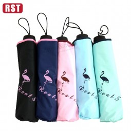 оптовое высокое качество элегантный три зонтика анти-Uv ручной фламинго зонтик