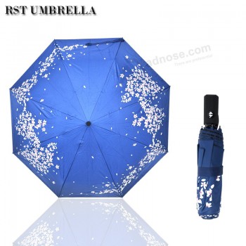 Tres plegables uv paraguas paraguas de alTa calidad proTegido sakura
