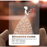 Pvc nom carte carte de visite en plastique transparent prix