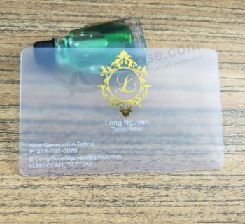Cartão de visita de negócios transparente ponto mancha cartão de nome de pvc uv
