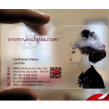 Impression de cartes de visite en plastique sur mesure de mode