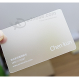 Cartes de visite invisibles transparentes en plastique mat