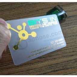 ゴールドホイル透明プラスチッククリアPVC名刺カード
