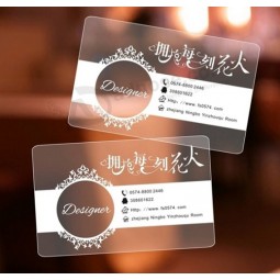 Double side printing clear pvc name calling card for visiting