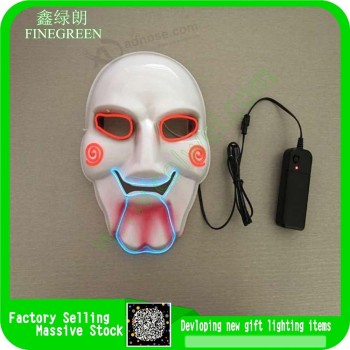Wholesale cosplay halloween party led flashing el wire el mask light up mask