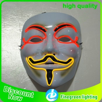 высокая яркая световая эль-проволочная маска для маскарадного события Хэллоуина