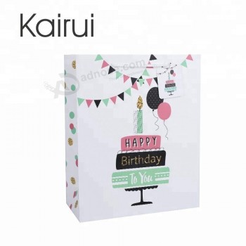 Wholesale high quality and new design luxury birthday paper bag packaging bag with your logo