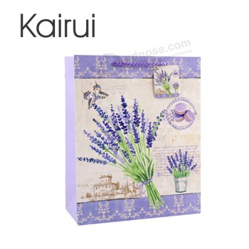 도매 라벤더 아름 다운 꽃 디자인 세련 된 선물 종이 봉투